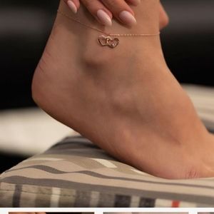 925 silver rose plated ankle bracelet